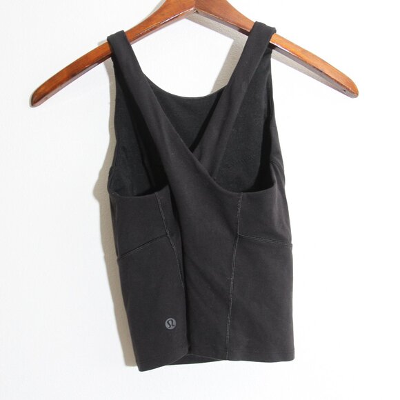 Lululemon Key to Balance Tank Top Black Keyhole Built-in-Bra Nulu High Neck Sz 4 - Picture 11 of 14